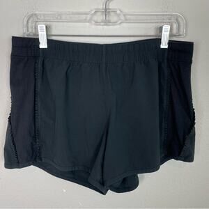 Lululemon Black Run Speed Shorts Ruffled Edge 8